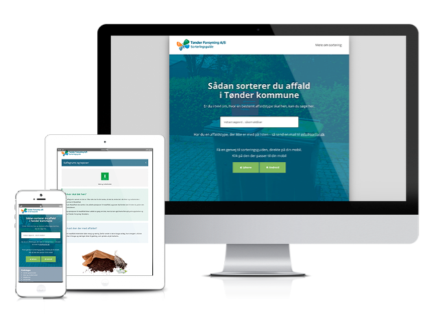 Sorteringsguiden kan bruges på mobil, tablet og PC